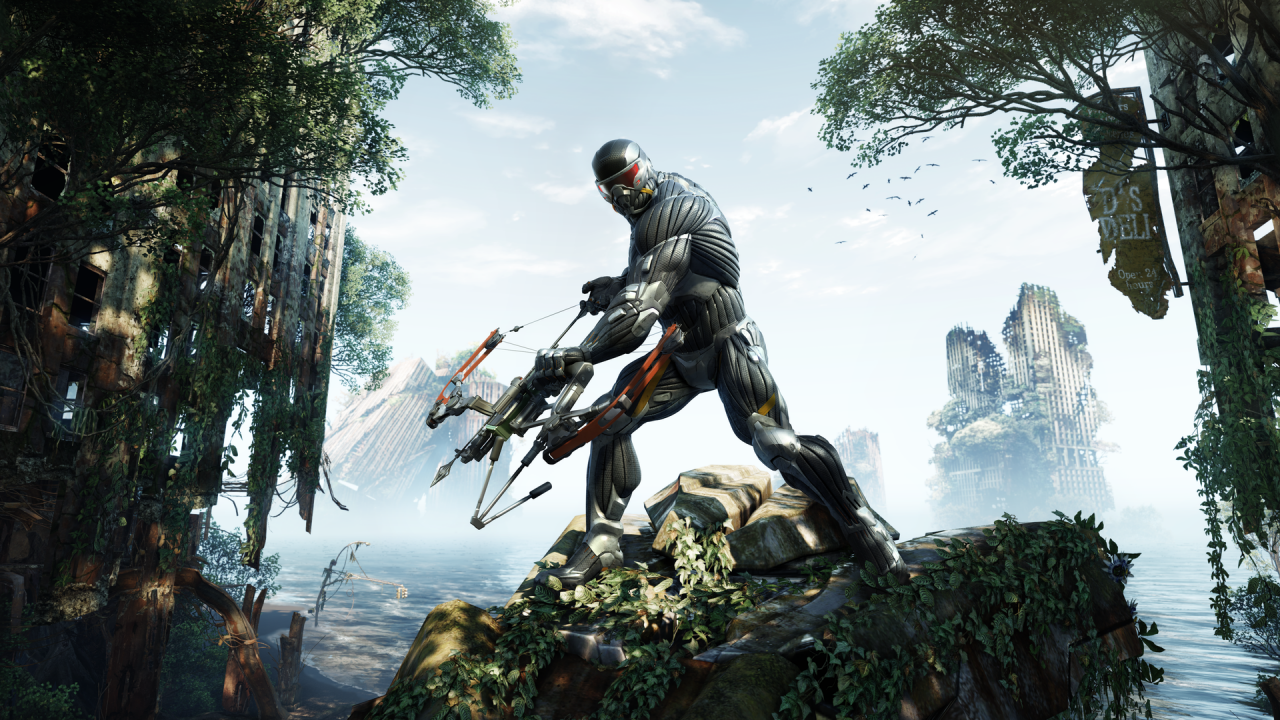 [20/03/2014] Crysis 3: Auch in futuristischen Szenarien kommen Bögen zum Einsatz. Dabei stehen dem Helden von Crysis 3 verschiedene Arten von Pfeilen zur Verfügung, die seine Angriffe mit Blitzen oder Explosionen verstärken. Auf dem Cover ist der Held mit dem Bogen aber sicherlich ein Hingucker.