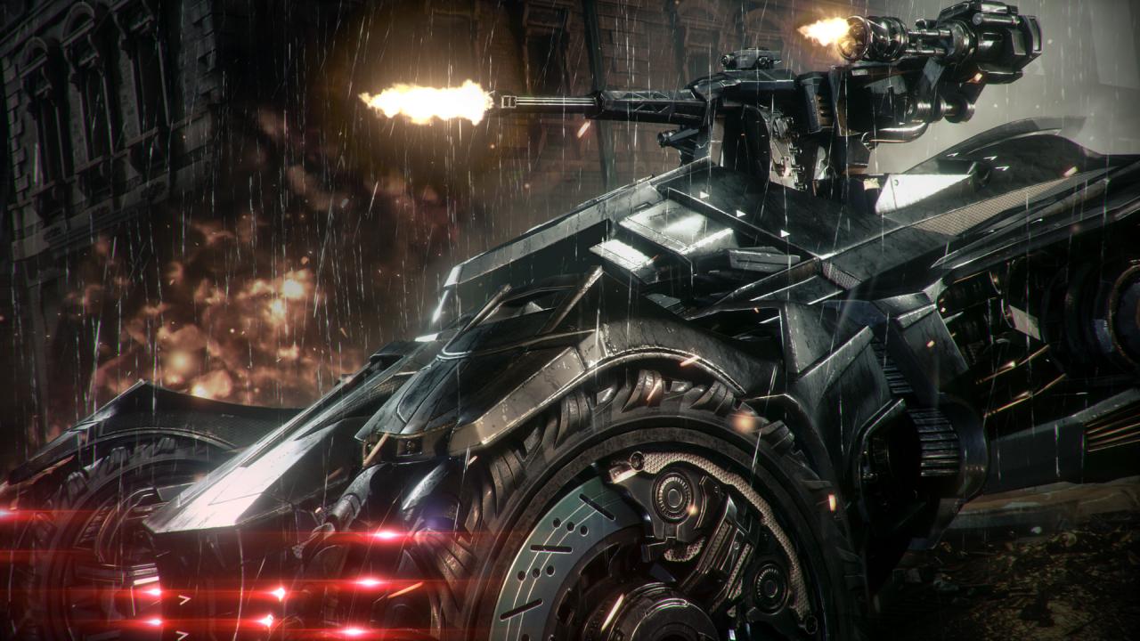 [13/06/2014] Auch Superhelden sparen sich gerne den einen oder anderen Fußweg. Aus diesem Grund hat sich Bruce Waye alias Batman irgendwann das Batmobil zugelegt. Die gepanzerte Karosserie sieht nicht nur ziemlich cool aus, sondern ist bestens bestückt - mit Feuerwaffen jeglicher Art! Den dunklen Ritter solltet ihr deshalb besser nicht zum Rennen herausfordern.