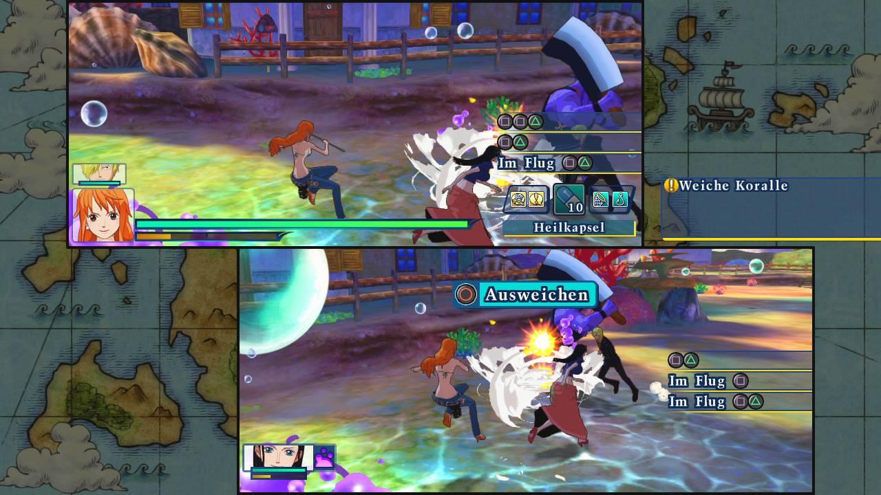 [23/07/2014] Koop-Freuden: Mittels lokalem Splitscreen-Koop kann jederzeit ein zweiter Spieler eines eurer drei Partymitglieder übernehmen und sofort mitzocken.