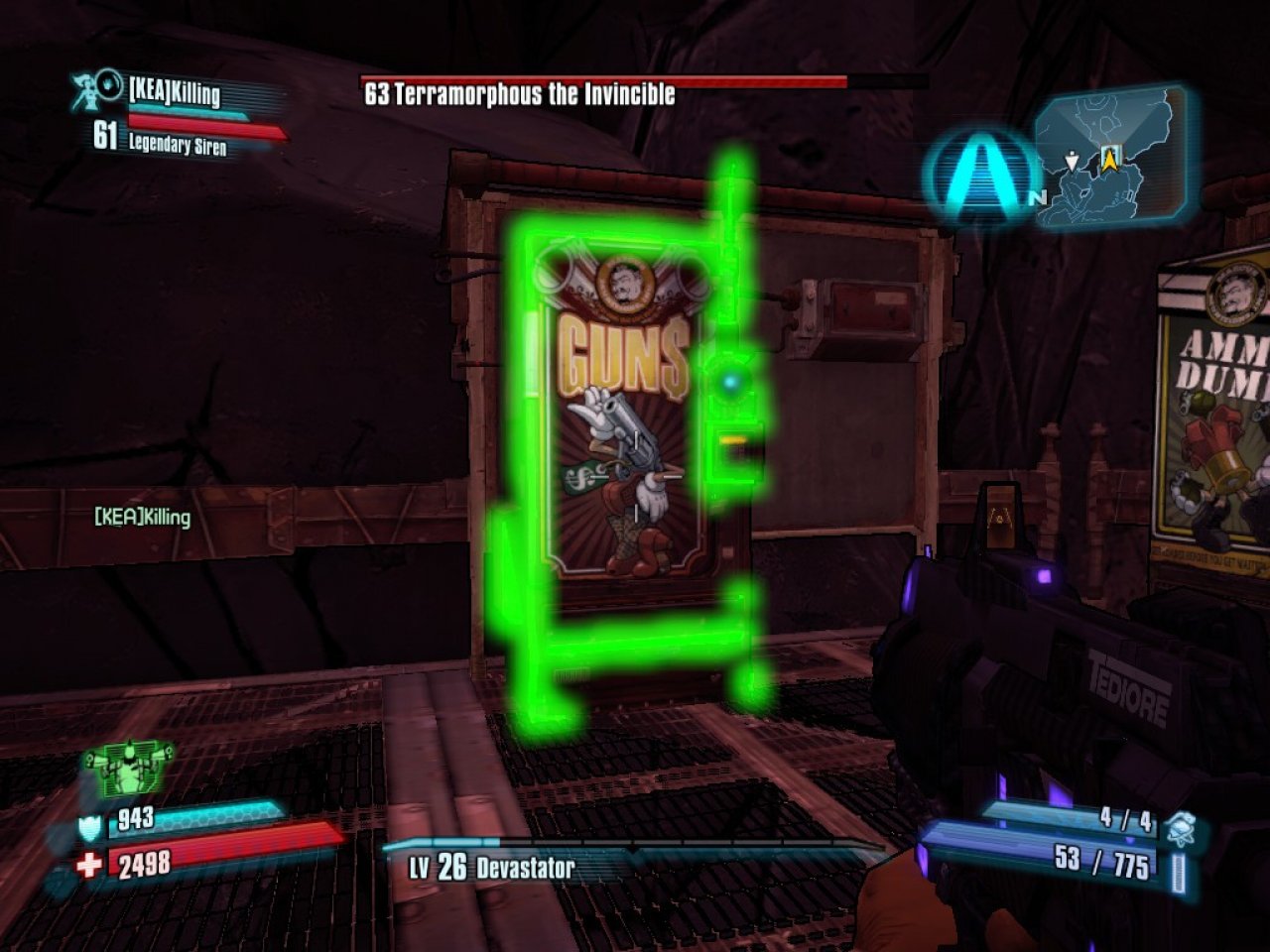 [15/08/2014] In Borderlands kommen wir an den Automaten gar nicht mehr vorbei. Zumindest nicht, wenn wir irgendwo irgendetwas kaufen oder verkaufen möchten. Um seine alten Waffen loszuwerden und sich neue zu kaufen oder den Munitionsvorrat aufzustocken, sind diese Dinger unabkömmlich. Wo sich der Automat die ganzen Gewehre hinsteckt, interessiert uns dabei gar nicht. Dass er aber mit uns spricht, ist ein netter Bonus!