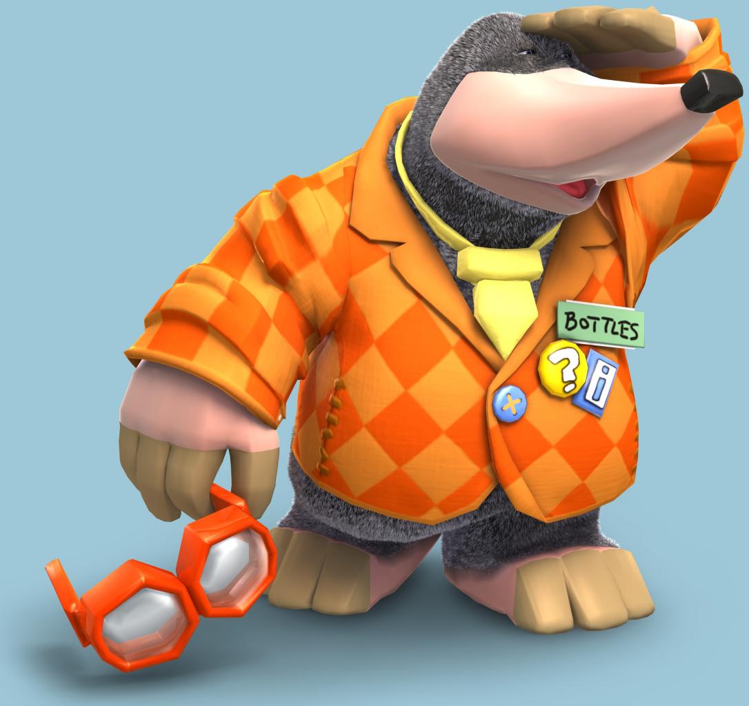 [25/08/2014] In der Banjo-Kazooie-Reihe begegnet uns eine ganz besondere Flasche, die eventuell eine Multiple-Persönlichkeitsstörung aufweisen könnte. Von Bottles, dem Maulwurf, ist hier die Rede!