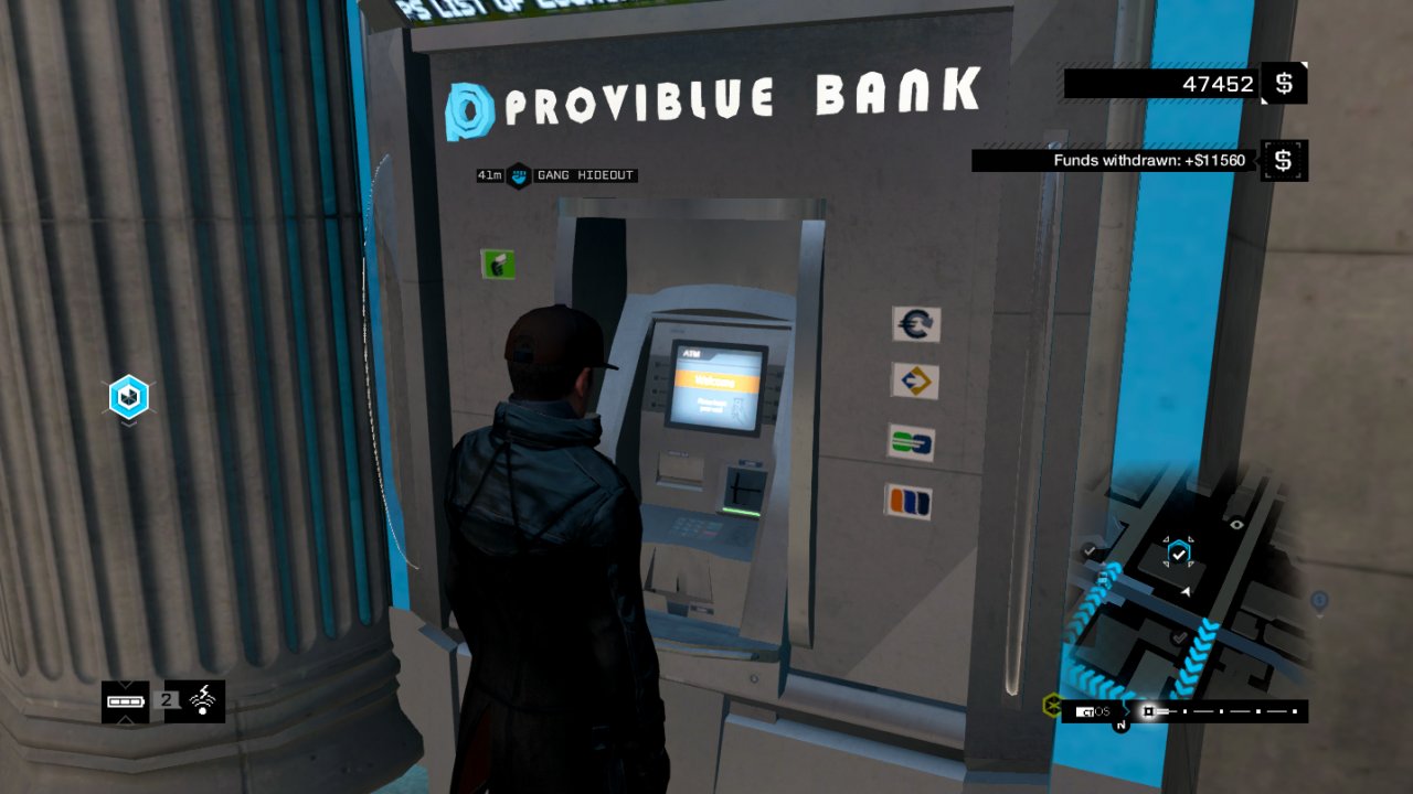 [15/08/2014] Wie es sich für eine anständige Großstadt gehört, weist Chicago in Watch Dogs an jeder Ecke irgendeine Art von Automat auf, die wir mit unserem Super-Smartphone hacken können. Ob wir uns nun Geld am ATM holen, das wir zuvor von den Konten von Passanten abgegriffen haben oder zur Ablenkung einen Getränkeautomaten hacken, der dann ganz kostenfrei mehrere Dosen ausspuckt.