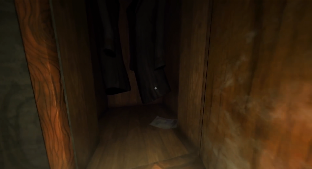 [22/09/2014] In diesen Schränken wollen wir uns eigentlich nicht verstecken. Among the Sleep ist jedoch gnadenlos in der Hinsicht und zwingt uns gleich zu Beginn des Spieles dazu, obwohl es dort drin krass dunkel und unglaublich gruselig ist. Besonders dann, wenn auch noch riesige Mäntel darin hängen, die mehr als nur bedrohlich wirken.