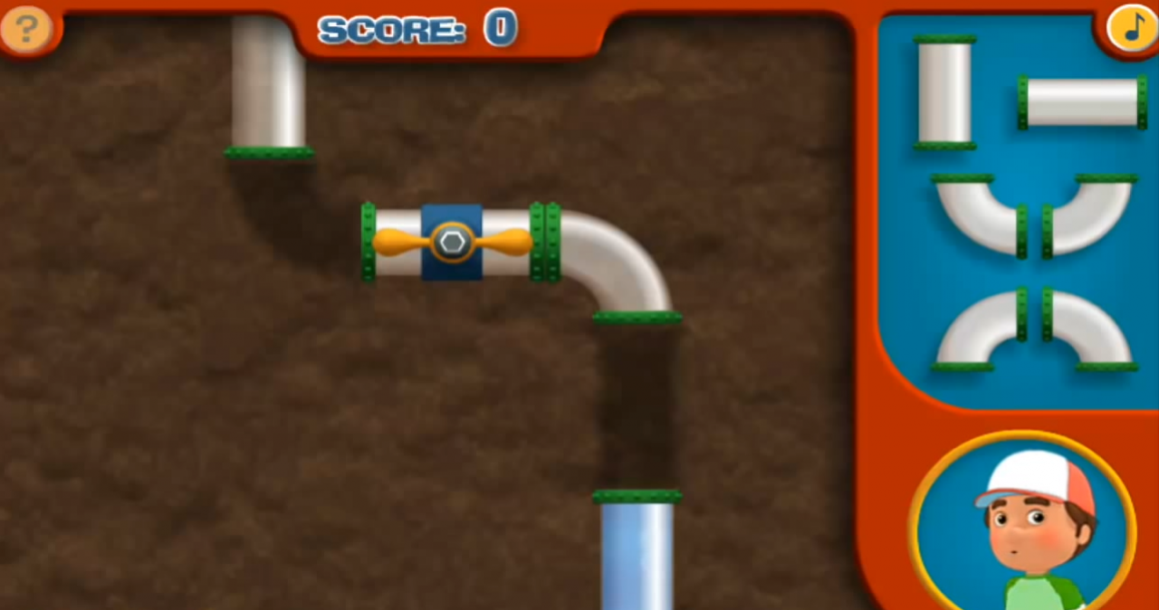 [25/09/2014] Wer einmal in seinem Leben Handwerker für alles sein möchte oder einfach nur ein Fan von Spielen ist, die für wirklich kleine Kinder konzipiert sind, für den ist das Browserspiel Handy Manny's Puzzle Pipes etwas. Darin müssen wir fehlende Stücke von Rohren so einsetzen, dass der Abfluss unter einer Spüle wieder richtig funktioniert.