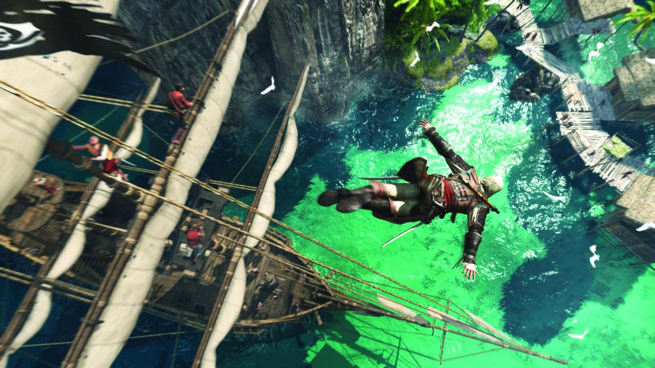 [16/09/2014] Kopfüber in die Geschichte: Die Assassin's Creed-Reihe nutzte schon viele historische Szenarien als Setting. In Black Flag erlebt ihr die Zeit der Freibeuter und Piraten hautnah mit.