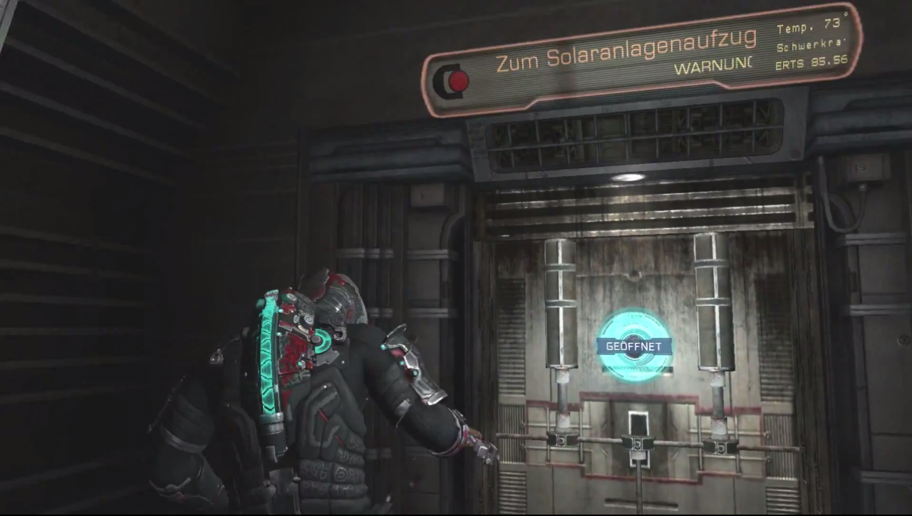 [20/10/2014] Auch in Dead Space 2 bekommen wir es mit Aufzügen zu tun. Ob diese funktionieren, hängt davon ab, ob das Spiel von uns will, dass wir sie aufwändig reparieren. Hoffentlich steckt da kein Nekromorph drin!