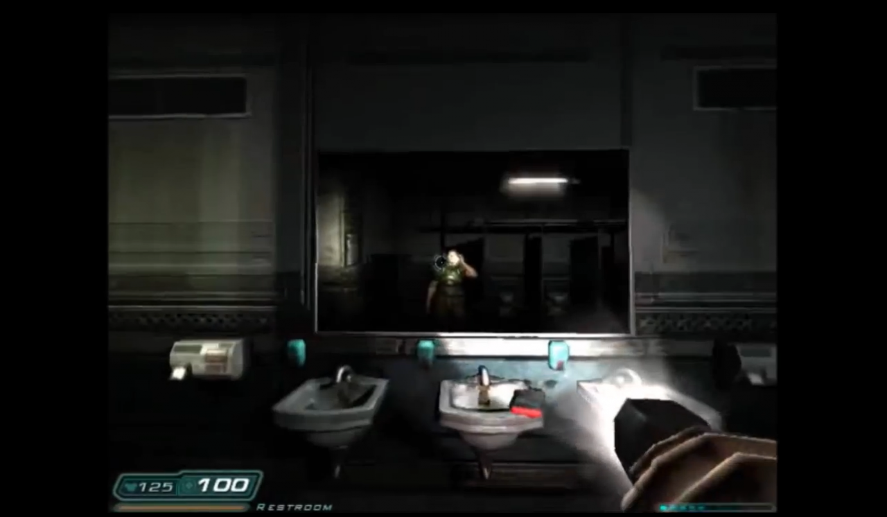 [13/10/2014] Der Spiegel aus der Hölle ist eine kleine Überraschung, die uns in einer Toilette in Doom 3 erwartet. Aber ist das wirklich so überraschend?