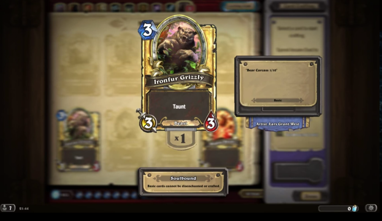[17/10/2014] Auch beim digitalen Kartenspiel darf der Bär nicht fehlen. Hearthstone enttäuscht uns da mit dem Ironfur Grizzly nicht.