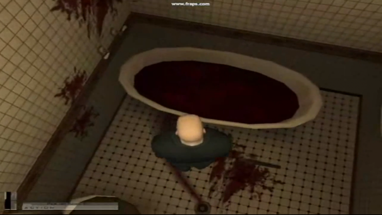 [28/10/2014] In Hitman: Contracts fand in dem Hotelzimmerbad, in dem es das Geister-Easteregg gibt, ein kleiner Unfall statt, wie uns der Polizist davor mitteilt. Wenn wir uns die mit Blut gefüllte Wanne so ansehen, war das wohl ein nicht ganz so kleiner Unfall.
