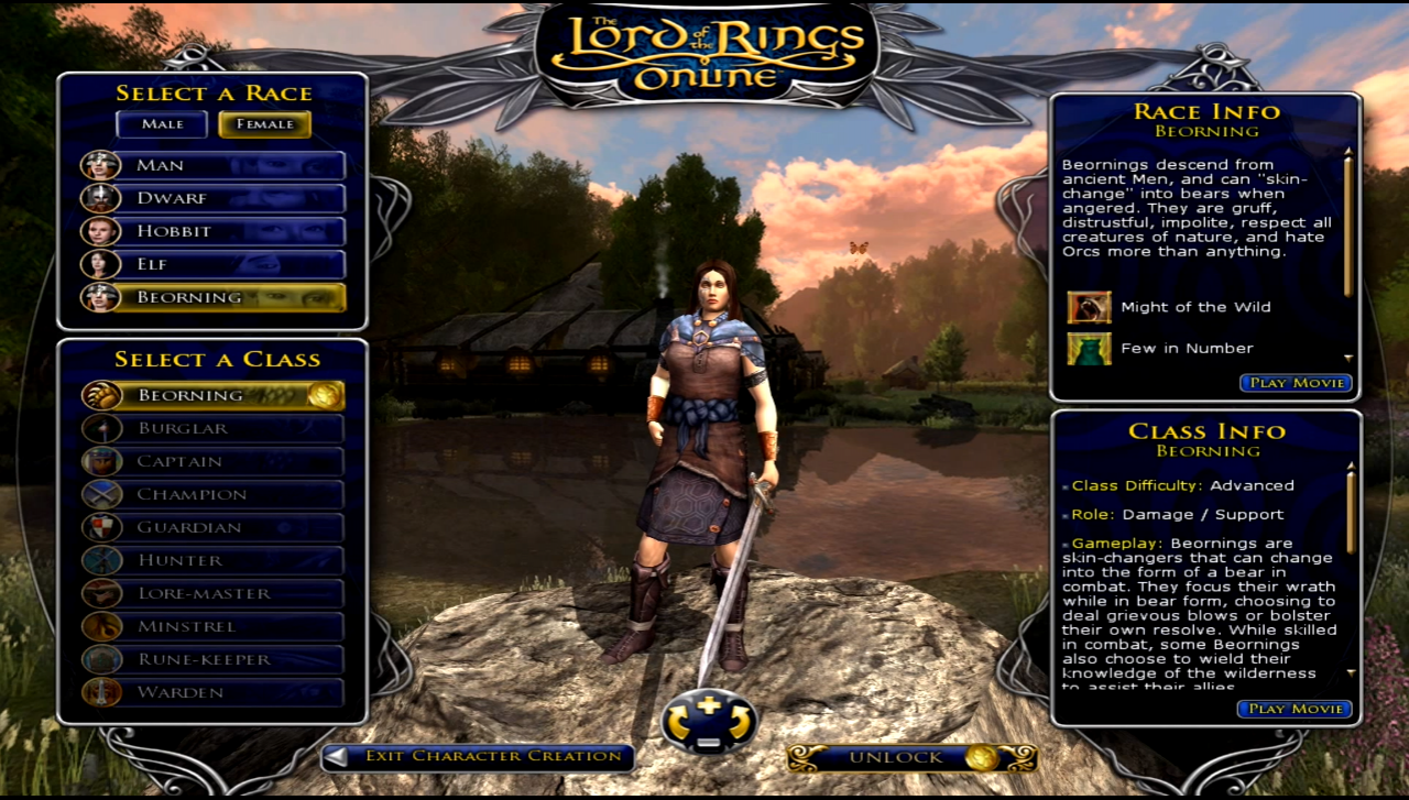[17/10/2014] Im Winter-Update erhält The Lord of the Rings Online eine neue Klasse, die Beorninger. Diese haben diese nützliche Fähigkeit, sich in einen wilden Bären verwandeln zu können.