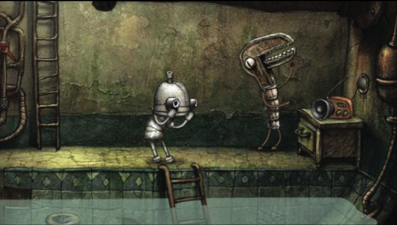 [30/10/2014] Eine Rohrzange der etwas anderen Art begegnet uns in Machinarium. Wenn die Welt von Robotern bevölkert ist, was hält dann Rohrzangen davon ab, lebendig zu sein? Und zu Musik tanzen zu wollen?