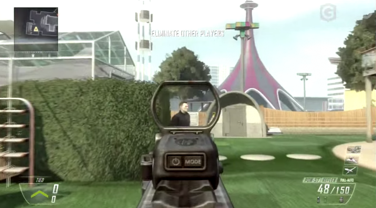 [25/11/2014] In Call of Duty: Black Ops 2 geben wir den Schaufensterpuppen endlich, was sie verdienen und erfüllen unsere lang ersehnte Rache. Um das Atari-Easteregg zu bekommen, müssen wir den humanoiden Gesellen nämlich in einer bestimmten Zeit mit unseren Waffen, die Köpfe entfernen.