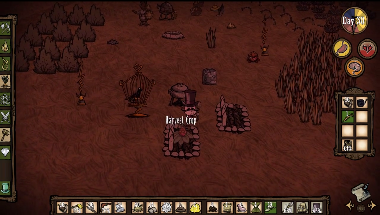 [26/11/2014] Exotisch wird es in Don't Starve, wenn wir unsere Felder bauen und Samen pflanzen. Neben diversem Gemüse ernten wir auch Drachenfrüchte. Eine feine Leckerei!