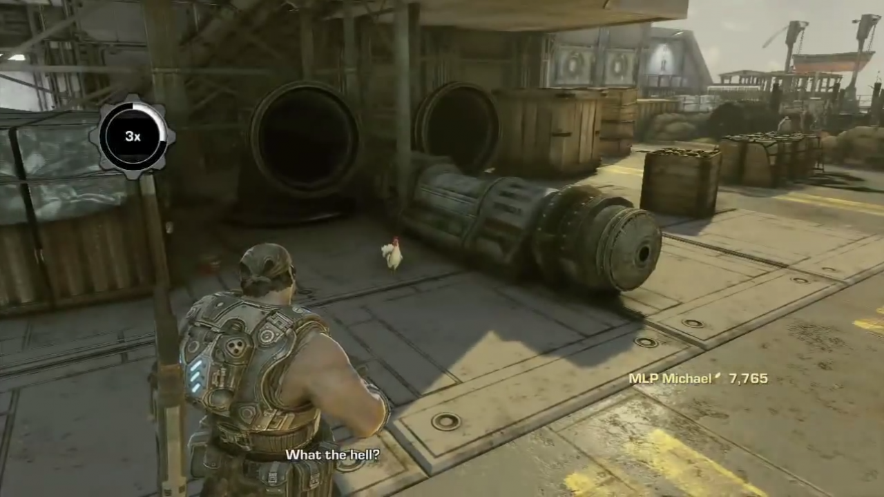 [24/11/2014] Wenn wir in Gears of War 3 nur lange genug suchen und beständig sind, dann finden wir irgendwann das Huhn-Easteregg. Nun müssen wir uns allerdings entscheiden, ob wir böse sind und das Federvieh beschießen, um das goldene Gelfügel der Rache zu beschwören. Oder eben nicht.