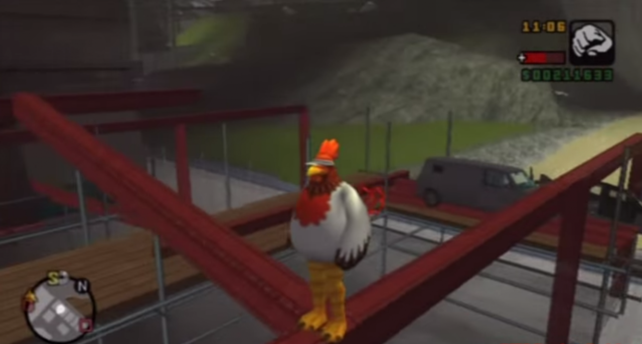 [15/12/2014] Ein kleines, feines Extra das GTA: Liberty City uns liefert, ist das Hähnchenkostüm für Toni. Wolltet ihr nicht auch schon immer mal als Hähnchen herumlaufen?