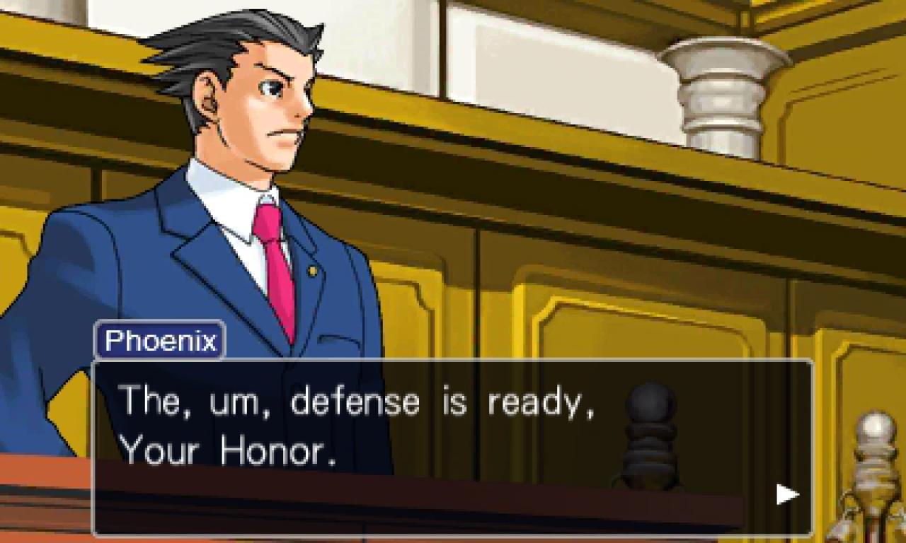 [12/12/2014] In der erfolgreichen Videospielserie Ace Attorney schlüpft man in die Rolle des jungen Strafverteidigers Phoenix Wright. Als frisch gebackener Rechtsanwalt wirkt der Jüngling bei seinen ersten Verhandlungen noch etwas durch den Wind. Immerhin verbindet ihn das mit seiner Frisur. Der Haarschnitt wirkt, als hätte sich Phoenix im Windkanal frisch gemacht.