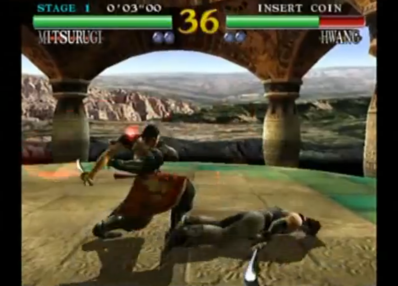 [04/12/2014] Eines der bestaussehendsten Spiele für den Dreamcast war Soul Calibur. Heute ist es immer noch ansehnlicher als so manch andere Titel, aber die Figuren wirken dennoch ziemlich plump.