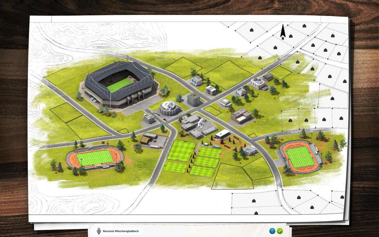 [19/12/2014] Der Ausbau des Vereinsgeländes wie im Fussball Manager (Bild) spielt bei der Sports-Interactive-Serie keine Rolle.