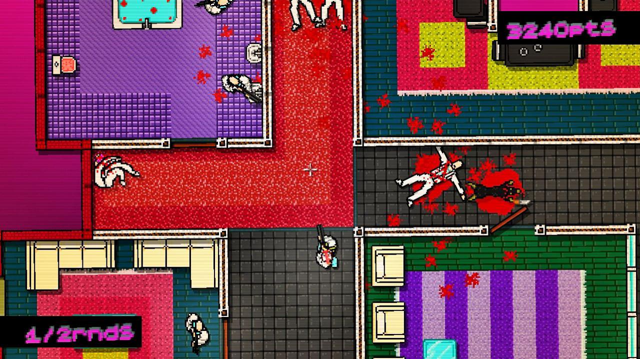 [02/12/2014] Hotline Miami verwendet wohl die meisten roten Pixel aus dieser Liste, denn in dem Top-Down-Shooter geht es nicht zimperlich zu. Auch der Schwierigkeitsgrad ist nicht ohne: bereits nach einem Treffer segnet man das Zeitliche. Aber die psychedelische Optik und der geniale Soundtrack treiben einen immer wieder dazu, Passagen erneut zu spielen.