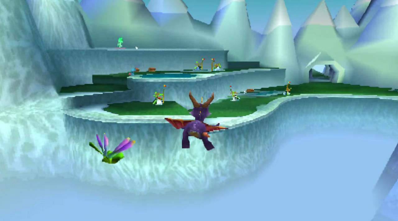 [30/01/2015] Als violetter Drache bewegt man sich in Spyro the Dragon durch eine bunte, weite Welt. Der kleine Held hat die Aufgabe, seine Kameraden zu befreien, die alle vom Bösewicht Gnasty Gnorc in Kristallstatuen verwandelt worden sind. Wer Lust auf ein süßes Jump&Run-Game hat, wird mit Spyro the Dragon viel Spaß erleben.