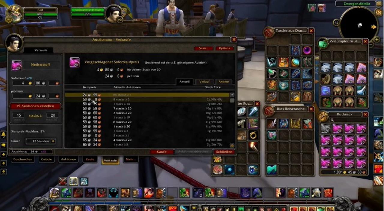 [27/01/2015] Für das Auktionshaus von World of Warcraft gibt es zahlreiche Add-ons, die findigen Händlern ihre Tätigkeit erleichtern. Die Abkürzung 