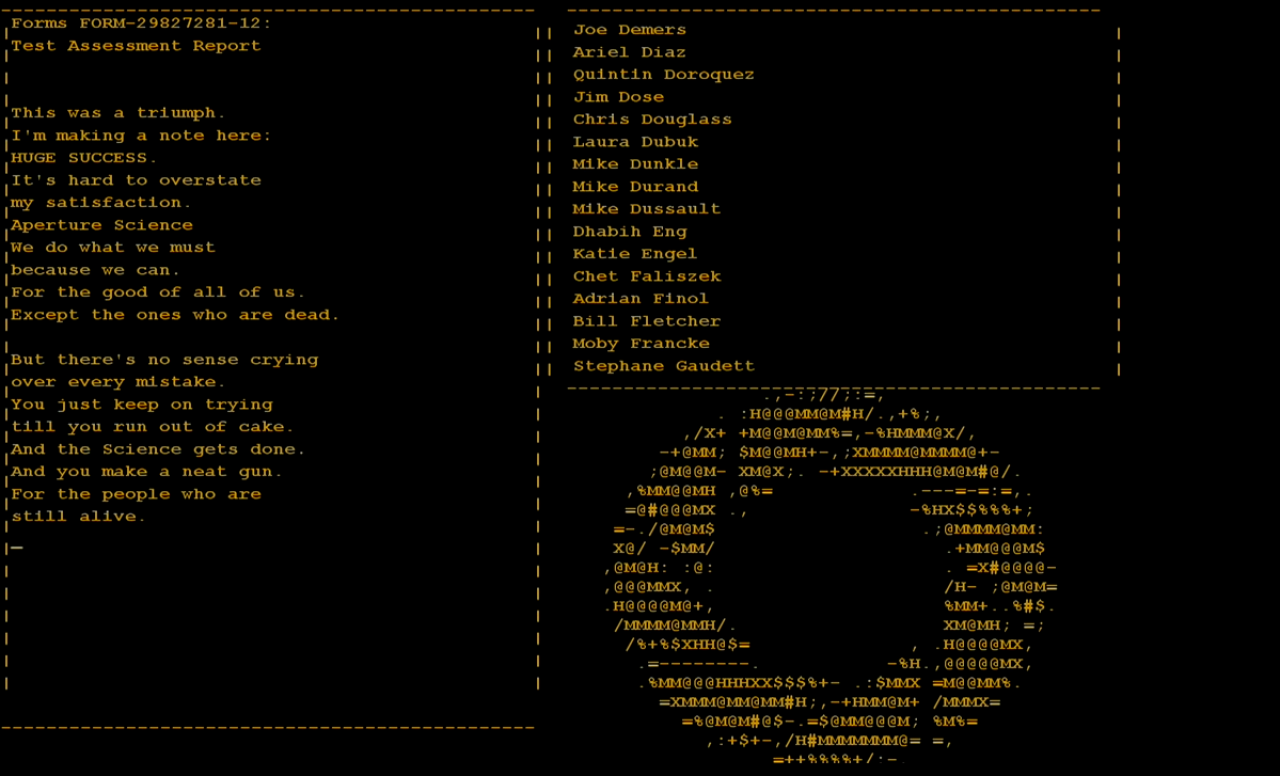[14/01/2015] Wer kennt nicht den legendären Abspann von Portal mit Glados' fantastischem Lied 