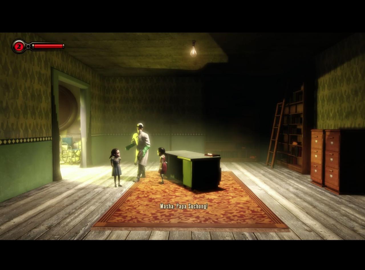 [20/02/2015] In der Bioshock-Reihe gibt es einige Wissenschaftler die nicht mehr alle Nadeln an der Tanne haben. Beispielhaft dafür ist Dr. Suchong. Um kleine Mädchen in Little Sisters zu verwandeln, experimentierte er mit Kindern und prägte die Big Daddys darauf, die Mädchen zu schützen.