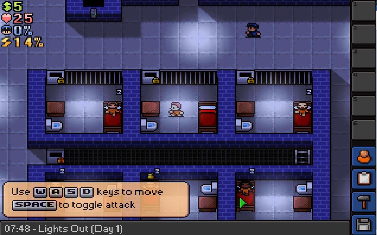 [11/02/2015] In The Escapists übernimmt der Spieler die Rolle eines bereits verurteilten Verbrechers und muss versuchen, mit diesem aus dem Gefängnis auszubrechen. Dazu muss man der täglichen Routine folgen und währenddessen an einem Plan tüfteln, um aus der Anstalt zu entfliehen.