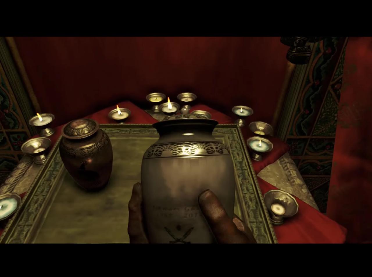 [16/02/2015] Wenn ihr bei Far Cry 4 auf den Antagonisten, Pagan Min, hört und tatsächlich am Anfang des Games auf seine Wiederkehr wartet, erwartet euch ein frühes Ende des Spiels. *SPOILER!!!* Ihr bekommt die Möglichkeit, die Urne mit der Asche eurer Mutter abzustellen. Und zwar an einem Schrein, der eurer toten Halbschwester gewidmet ist - das gemeinsame verstorbene Kind von Pagan Min und der Mutter des Protagonisten.