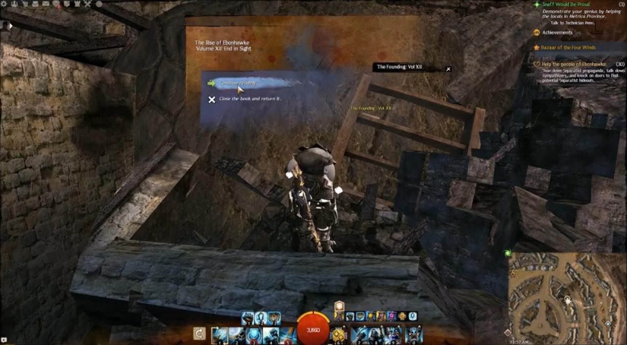 [12/02/2015] Zahlreiche Bücher findet man auch in Guild Wars 2. Historisch Interessierte sollten sich auf jeden Fall in Ebonfalke umsehen, dort sind 20 Bände über die Geschichte der Stadt verstreut. Diese machen es auch verständlicher, warum die NSCs in Ebonfalke eure Charr-Charaktere nicht ausstehen können.