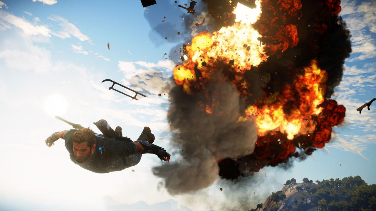 [13/02/2015] Explosiver Ausstieg - In Just Cause 3 kämpft ihr auf der Seite der Rebellen gegen einen bösen Dikator. Da ergibt es Sinn, dessen Militär zu schwächen, wo immer es geht. Warum also den gekaperten Helikopter beim Aussteigen mit einer vorher platzierten Ladung C4 nicht einfach in die Luft sprengen? Die entstehende Druckwelle verleiht euch beim folgenden Flug unter Umständen sogar noch einen Geschwindigkeits-Boost! Bonuspunkte in Sachen Coolness gibt es, wenn die Explosion nicht anschaut.