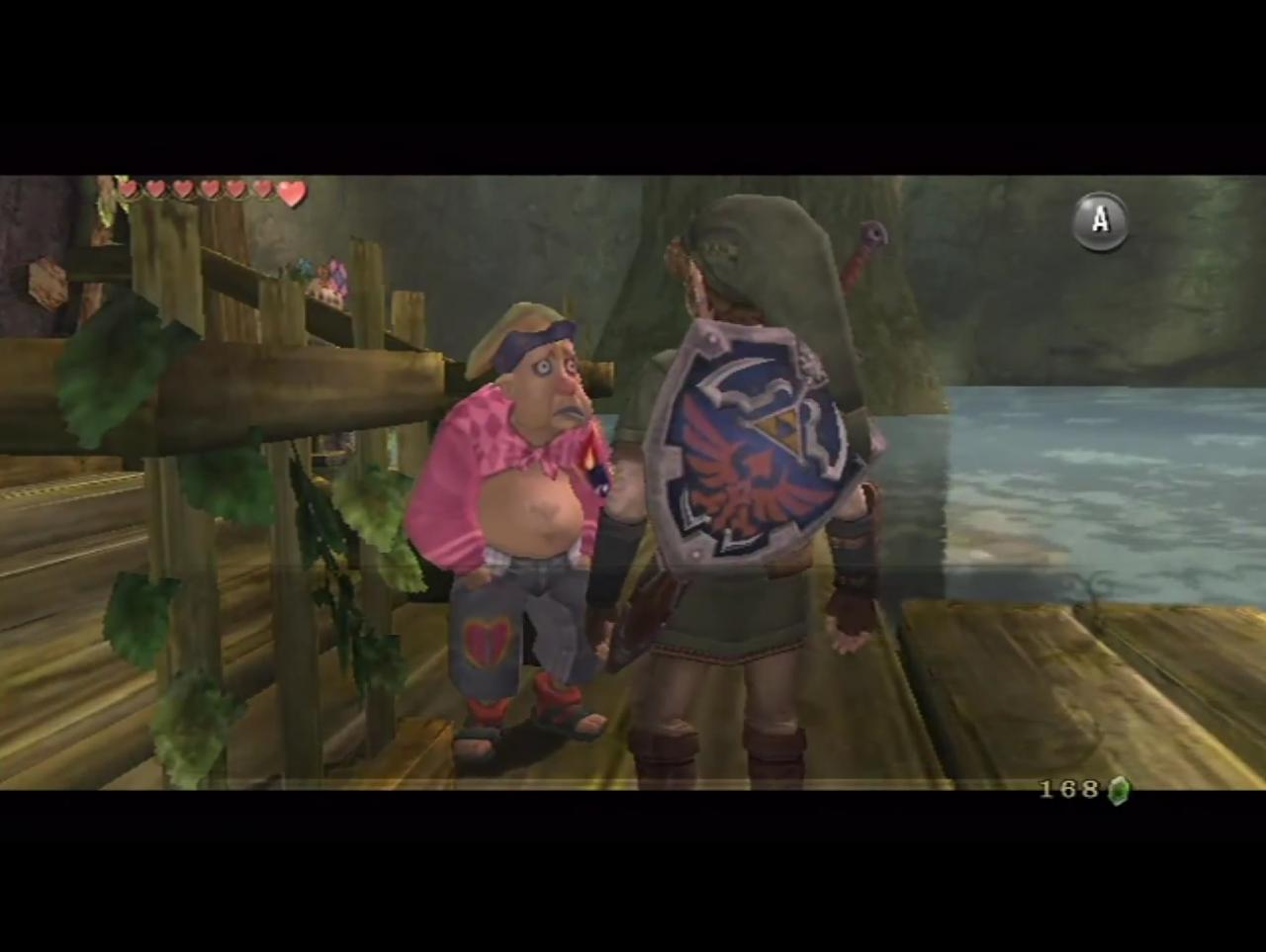 [25/02/2015] Der Händler Fyer aus The Legend of Zelda: Twilight Princess scheint euch enthusiastisch zu begrüßen, ebenso hört man ihn immer wieder mal auflachen. Doch sein Gesicht schaut aus, als gäbe es bei ihm permanent Regenwetter. Wenn ein Lächeln hübsch macht, dann macht Fyers trauriges Gesicht ihn unendlich unattraktiv. Unterstrichen wird seine Visage dazu noch von seinem, sagen wir, interessanten Outfit. Immer schön die Plauze zeigen!