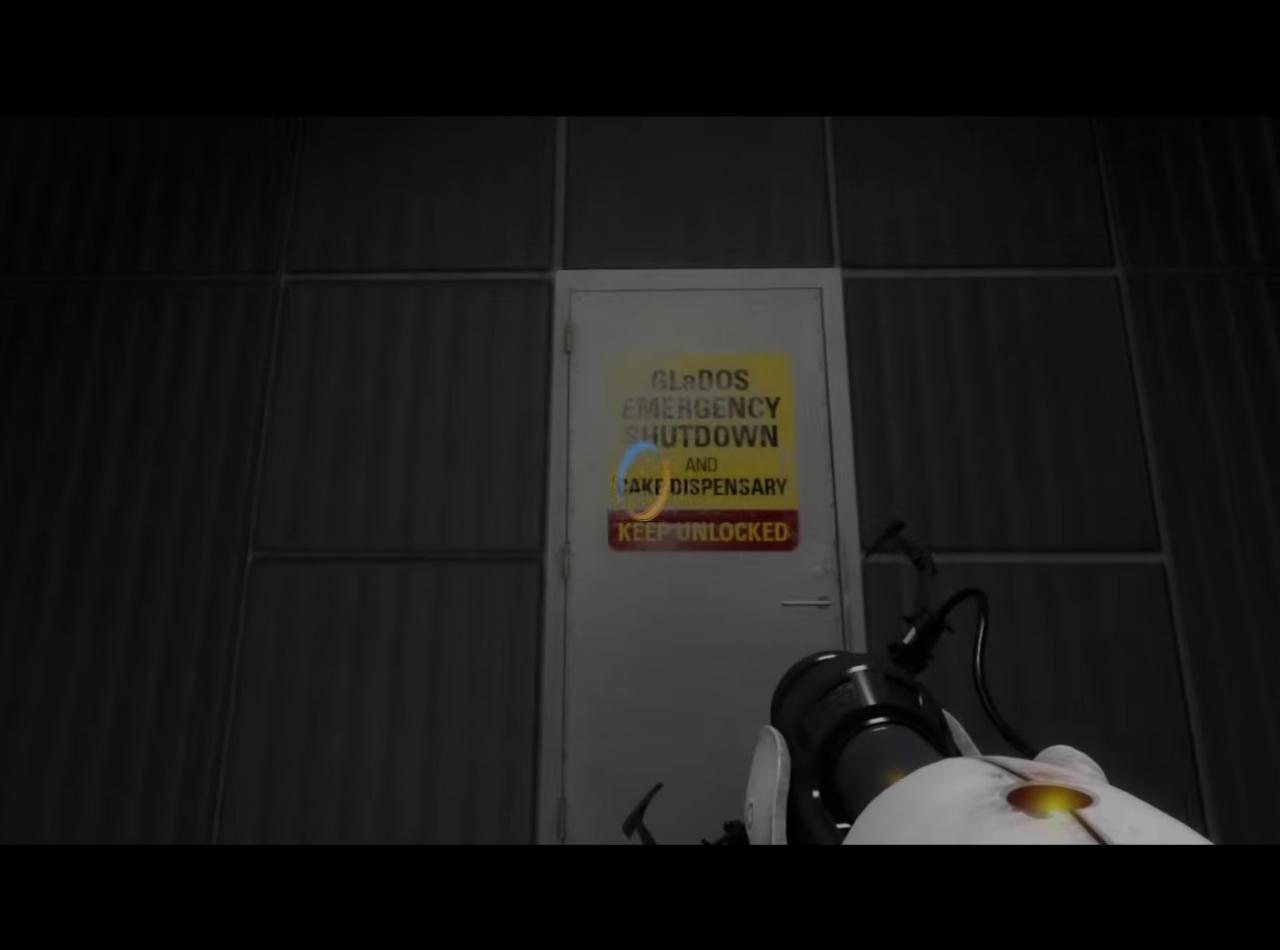 [11/02/2015] Was verbirgt sich hinter dieser Tür in Portal 2? Kuchen und ein Notfall-Schalter zur Abschaltung von GLaDOS? Klingt legitim, also gleich hinein da! Oh.
