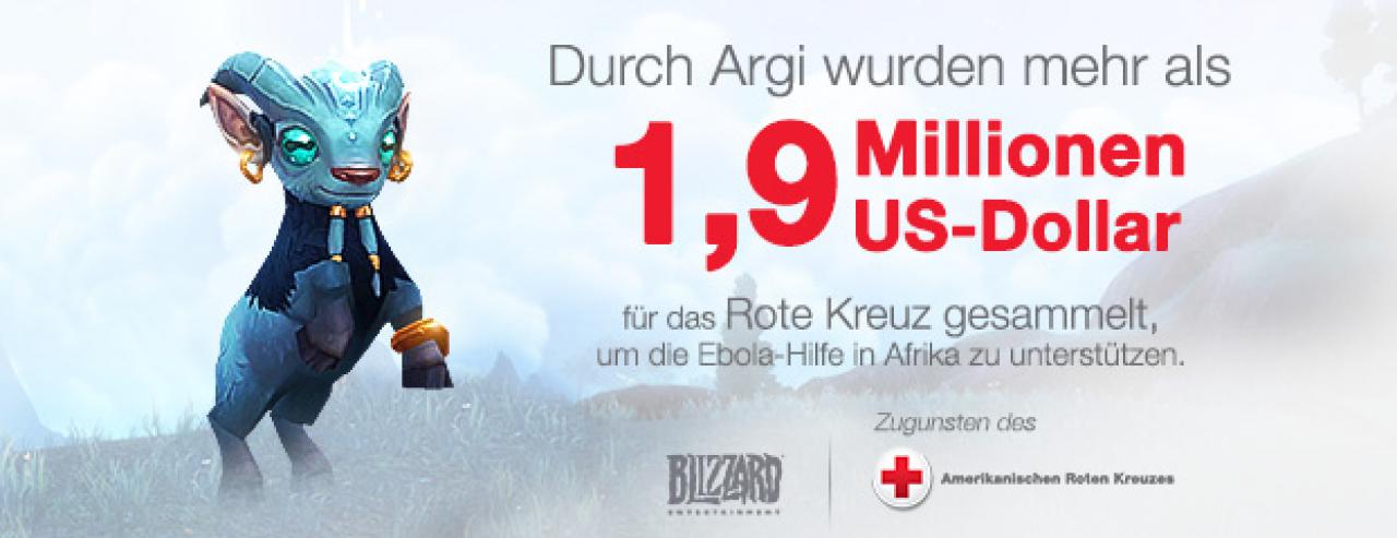 [12/02/2015] World of Warcraft: Argi hat 1,9 Millionen US-Dollar für den Kampf gegen Ebola eingebracht. (1)