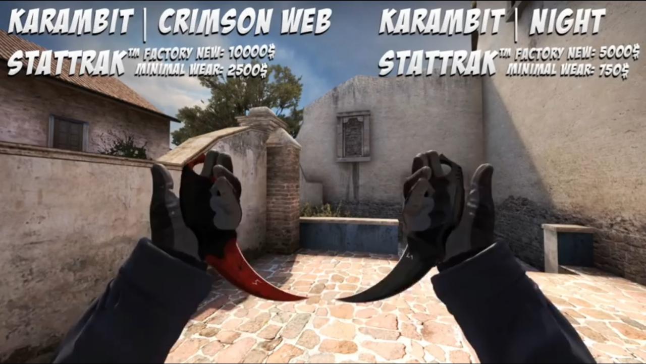 [13/03/2015] Bis zu 10.000 US-Dollar wurden schon für das StatTrak Carambit Crimson Web-Messer in Counter Strike: Global Offensive bezahlt. Dabei handelt es sich nur um einen Skin, also eine optische Modifikation. Man verursacht damit nicht mehr Schaden als mit einem Standard-Messer.
