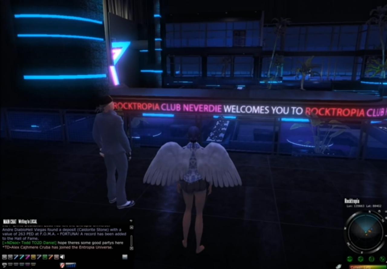 [13/03/2015] Club Neverdie in Entropia Universe ist ein Urlaubsort auf einem Asteroiden. Der Erstbesitzer legte dafür 100.000 US-Dollar auf den Tisch. Seine Investition hatte sich aber gelohnt: Als er des virtuellen Ferienclubs überdrüssig wurde, verkaufte er die einzelnen Bereiche für insgesamt sage und schreibe 650.000 US-Dollar!