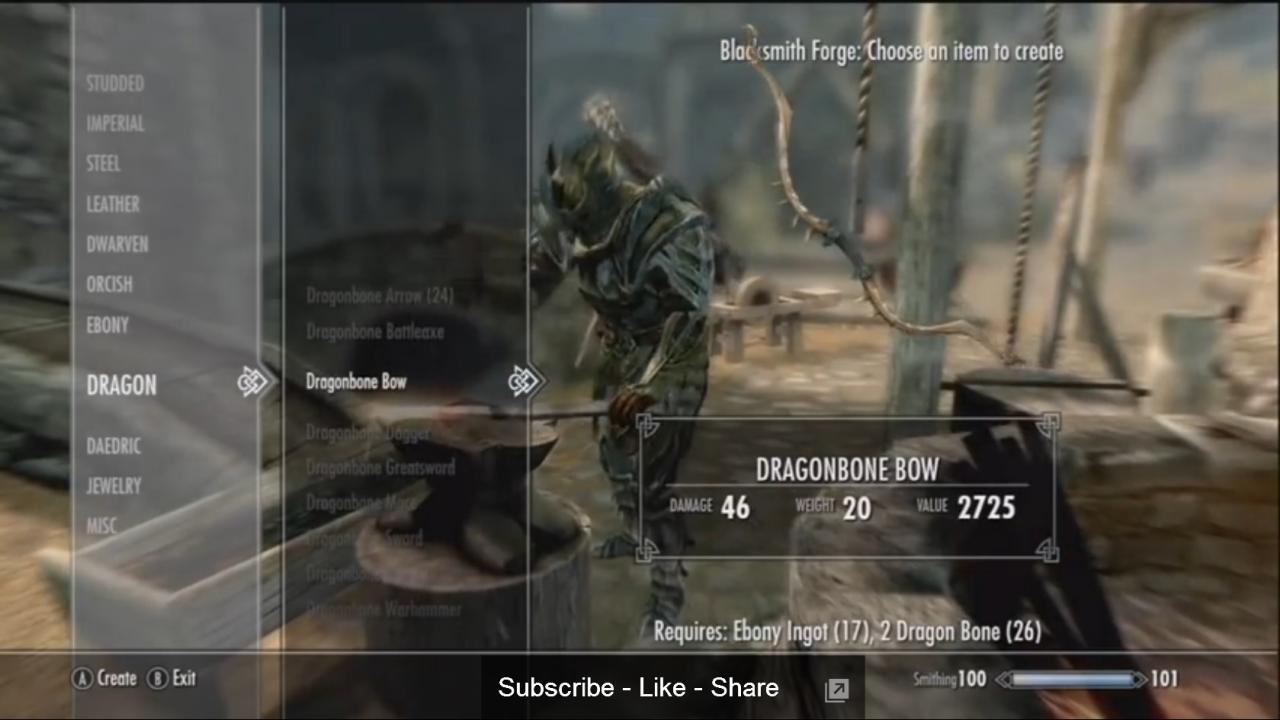 [30/03/2015] Drachenknochen-Bogen aus Skyrim: Da Drachen und andere flugfähige Gegner in Skyrim - im Gegensatz zu vielen vergleichbaren Widersachern aus anderen Spielen - schlau genug sind, nicht in der Reichweite von Nahkampfwaffen zu bleiben, ist der Bogen hier eine gute Wahl. Und wer einen Drachen besiegt hat, kann sich aus seinen Knochen dann auch den besten Bogen im Spiel bauen.