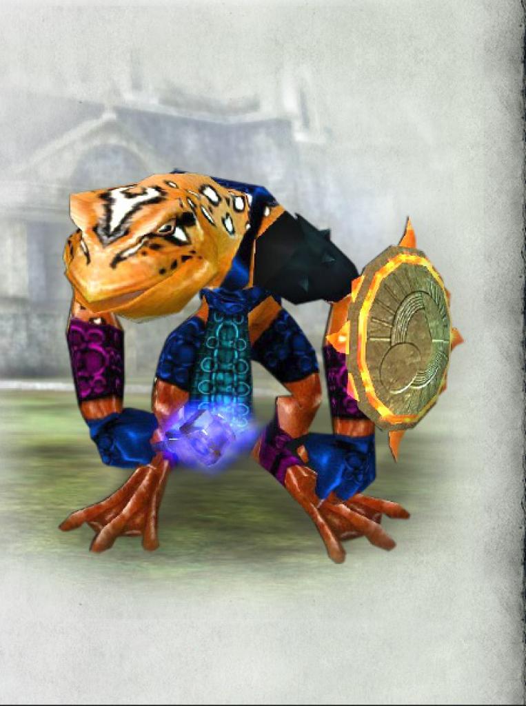 [27/03/2015] Froglok aus Everquest: Da kann ihn die Prinzessin noch so leidenschaftlich küssen, dieser Frosch wird sich in keinen Prinzen verwandeln. Wobei das natürlich für den Froglok ebenso befremdlich wäre, wie für die Prinzessin selbst. Innerhalb der Spielwelt kann es aber böse ins Auge gehen, sich über dieses skurril-wirkende Wesen lustig zu machen. Immerhin haben die Froglok schon ganze Trollstädte erobert.
