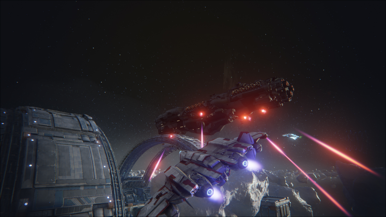 [13/03/2015] Dreadnought: Wer im Elimination-Modus sein dickes Schiff verliert, darf mit einem wendigen Jäger wieder ins Match einsteigen.