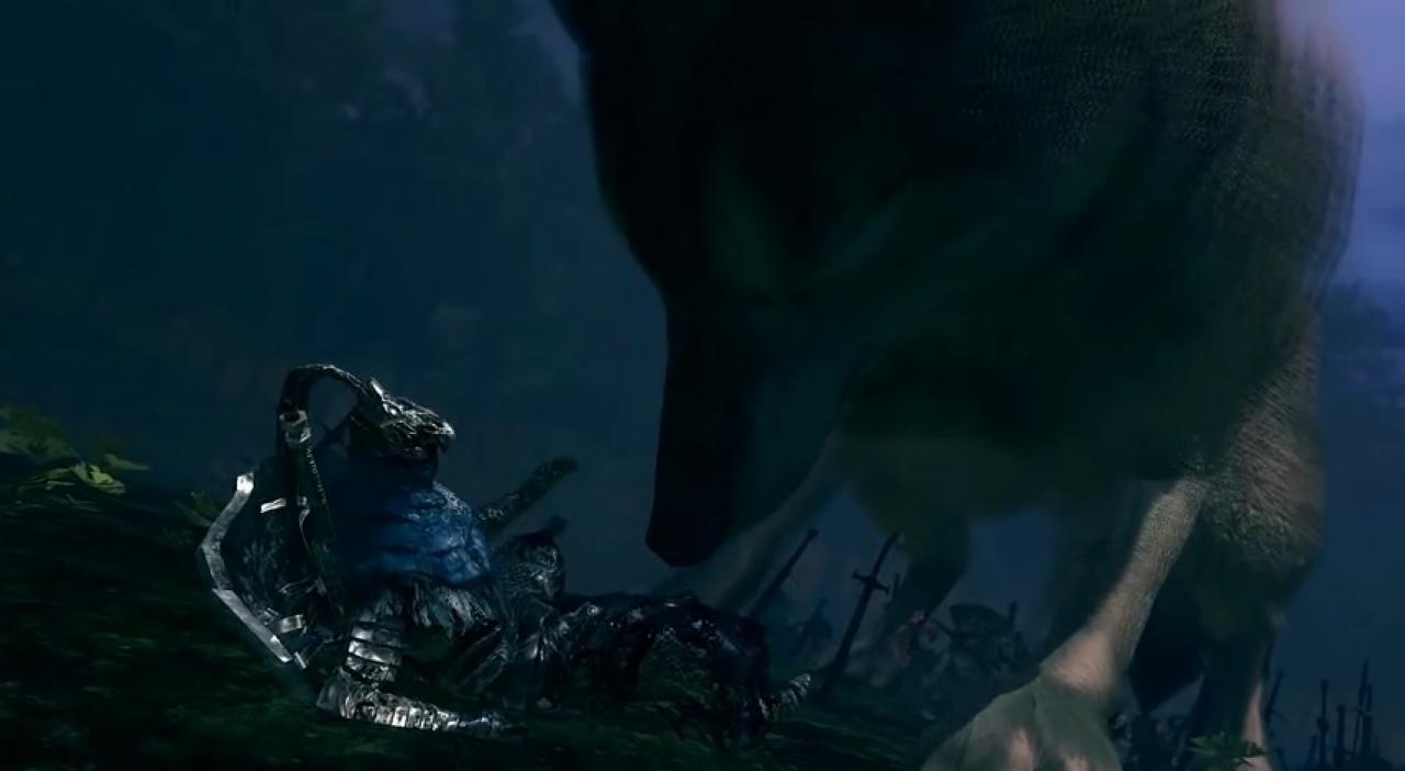 [02/03/2015] Sif aus Dark Souls. Der große graue Wolf wirkt eher bekümmert als aggressiv, wenn er den Spieler angreift. Um das Ganze besonders schwer zu machen, haben sich die Grafiker viel Mühe gegeben, den Pelz des Wolfes besonders flauschig aussehen zu lassen.