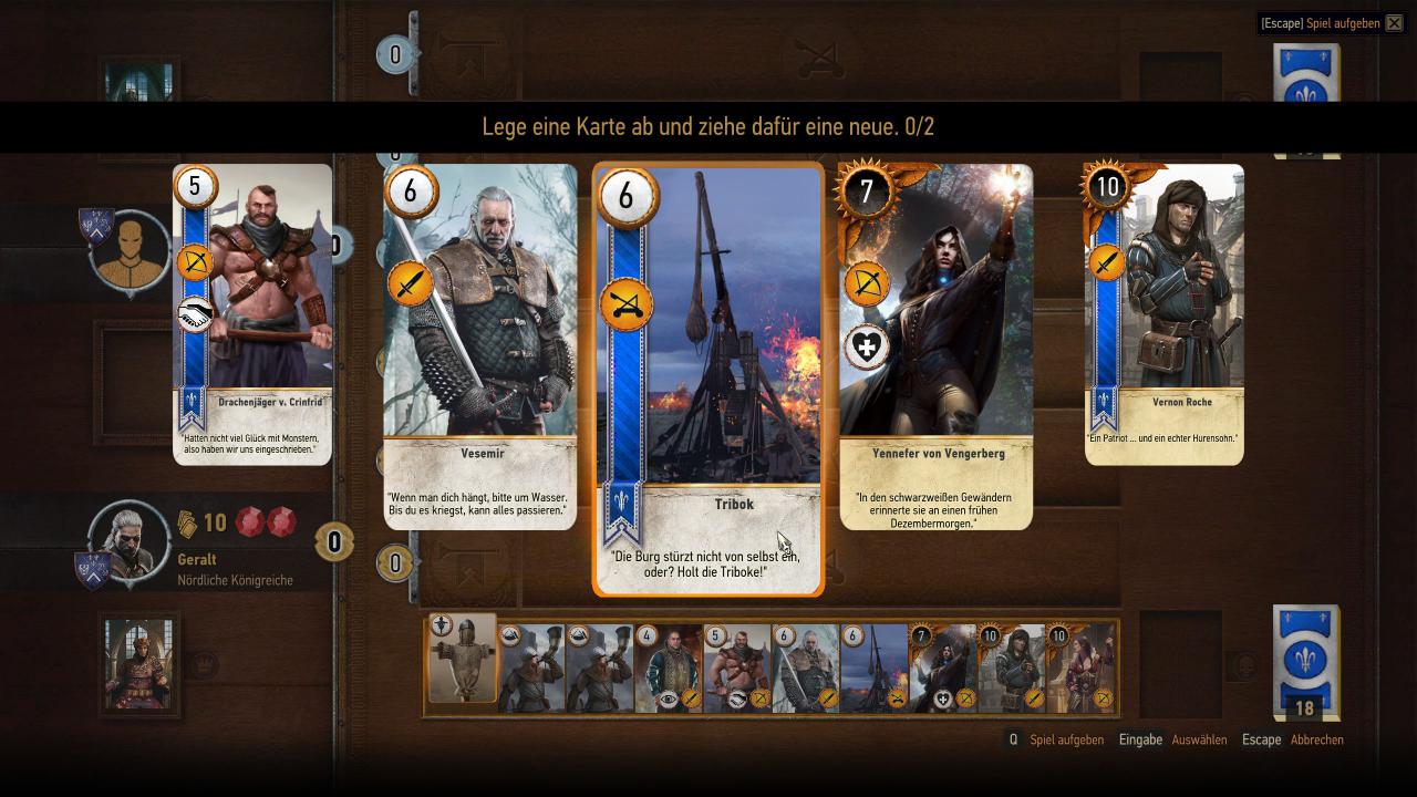[02/06/2015] Wo wir gerade schon in der Taverne sind, können wir in The Witcher 3 eine Menge Zeit in das Kartenspiel Gwint stecken. Fast jeder Bewohner der Wichter-Welt ist stets für eine Partie zu haben. In diesem Ingame-Spiel können wir ganze Stunden verbringen!