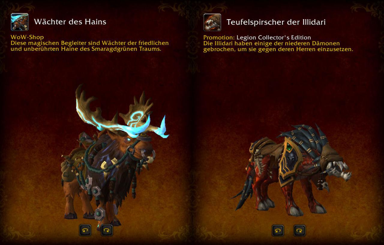 [21/08/2015] Ab Patch 6.2.2 gibt es in World of Warcraft neue Mounts und Pets.