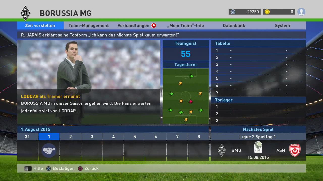 [23/09/2015] Auf die Meisterliga müsst ihr in PES 2016 myClub allerdings verzichten.