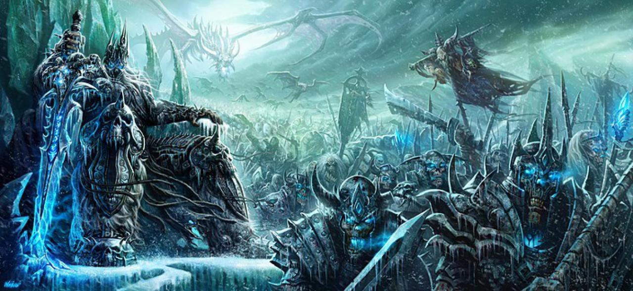 WoW: Arthas als Lich King mit seinen Truppen.