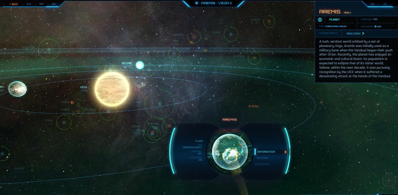 [12/10/2015] Detail-Infos zu allen Planeten erzählen jede Menge kleine Hintergrundgeschichten zum Spieluniversum von Star Citizen.