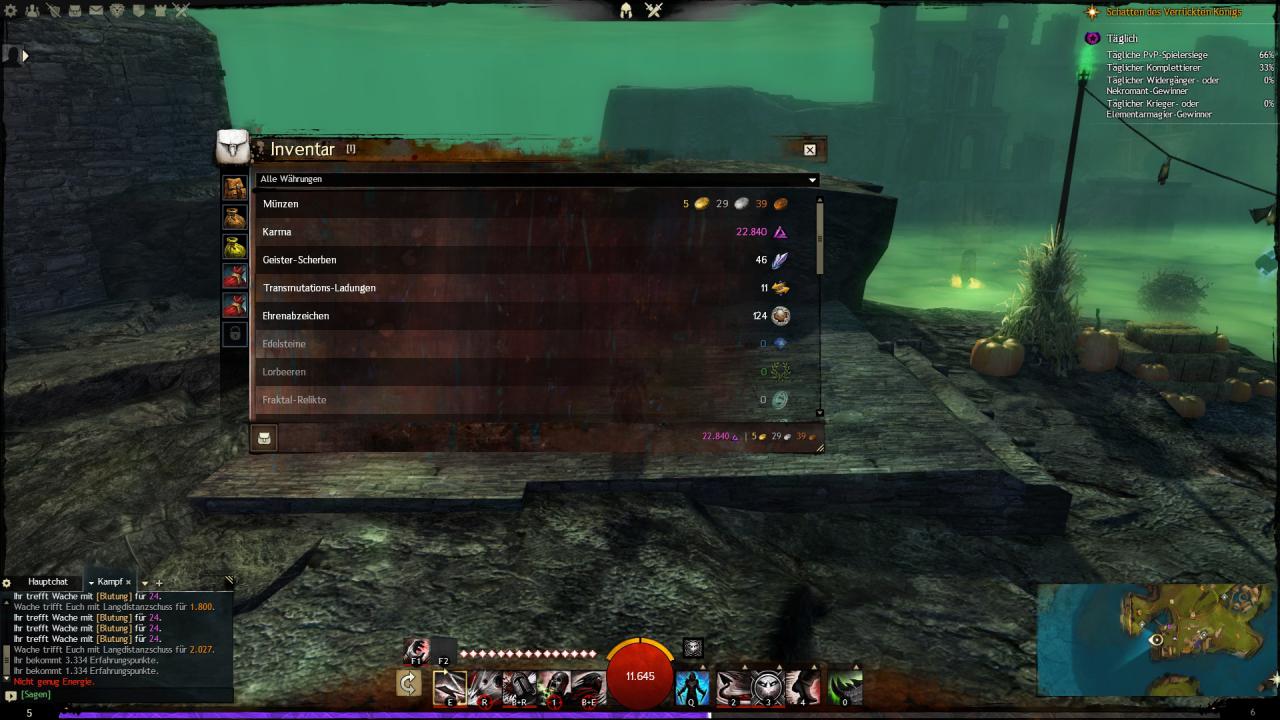 [23/10/2015] Einsteiger-Guide für Guild Wars 2: In der Geldbörse landen automatisch alle wichtigen Währungen, die ihr im Heldenalltag von Tyria benötigt.
