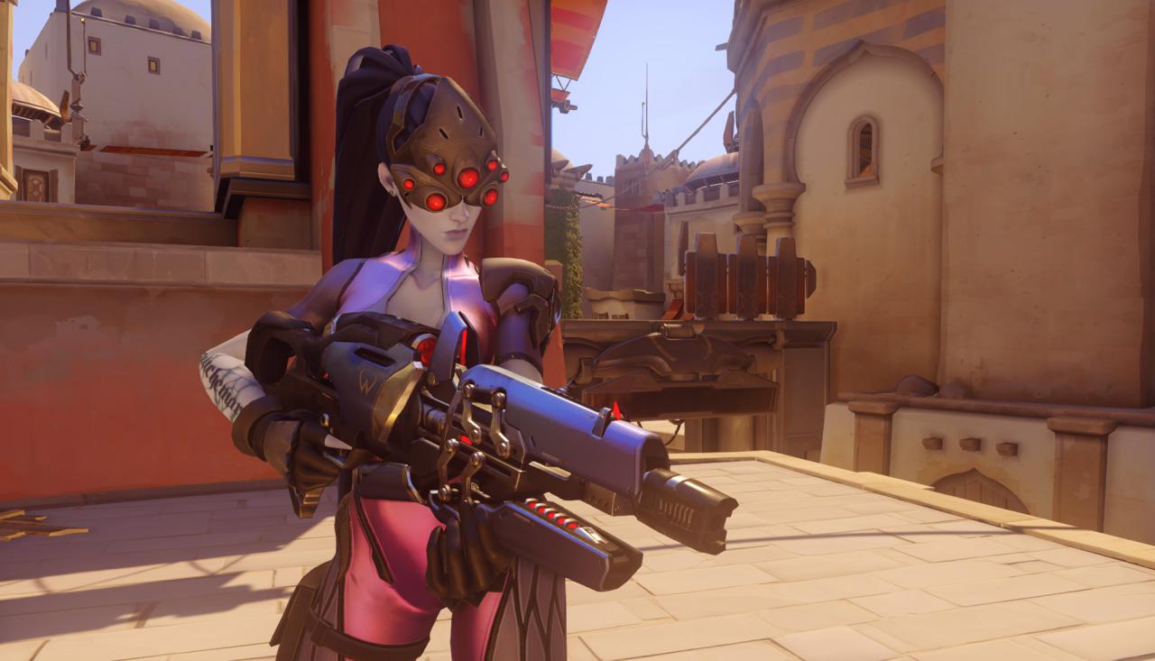 [09/10/2015] Achtung, Sniper! Widowmaker ist eine gefährliche Schützin. Mithilfe ihres Greifhakens kann die Dame auch Vorsprünge erklimmen.