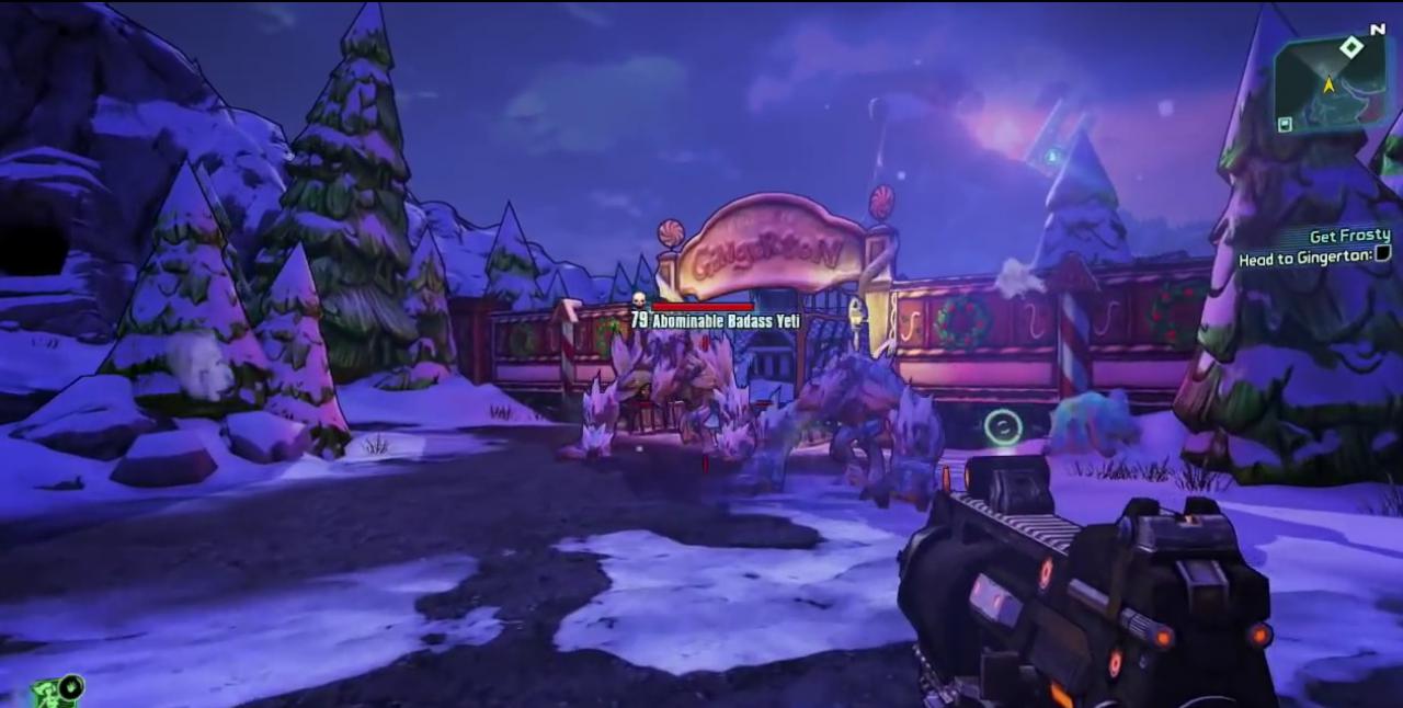 [18/12/2015] Im Borderlands-DLC How Marcus Saved Mercenary Day sucht ihr in einem Winterwunderland nach eurer verloren gegangenen Waffenlieferung und kämpft gegen den bösen Schneemann Mister Tinder Snowflake.