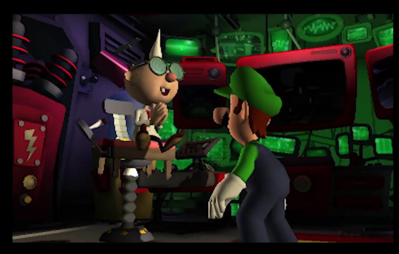 [21/12/2015] Im Adventure Luigi's Mansion bekommt Marios Bruder von Professor I. Gidd den Geisterstaubsauger Schreckweg 08/16, um Gespenster aufzusaugen. Außerdem entsprangen noch weitere eigenartige Erfindungen I. Gidds verrücktem Erfindergeist: Unter anderem der Gameboy Horror und das Buu-Huu-Radar.