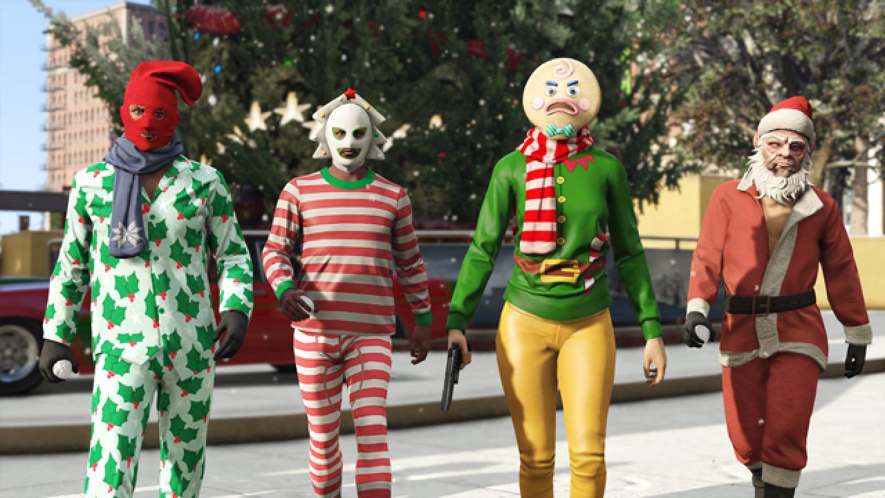 [21/12/2015] In Grand Theft Auto 5 trefft ihr ebenfalls auf Unmengen hässlicher Fummel. So ist es meist einfacher den eigenen Charakter absichtlich zu entstellen, anstatt nach einem halbwegs vernünftigem Outfit Ausschau zu halten. Die Weihnachtskollektion von 2015 bestand aus einigen Klamotten, die zwar im Haus ganz kuschelig sein mögen, auf der Straße aber eher zur Belustigung anderer dienen.